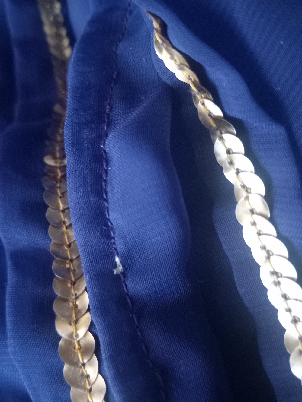 Chiffon Wrap INDIA Gold,Royal Blue Sequin-Trim Chiffon Wrap 42"x 6 Feet India